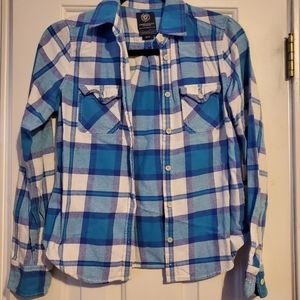 American Eagle blue flannel button up